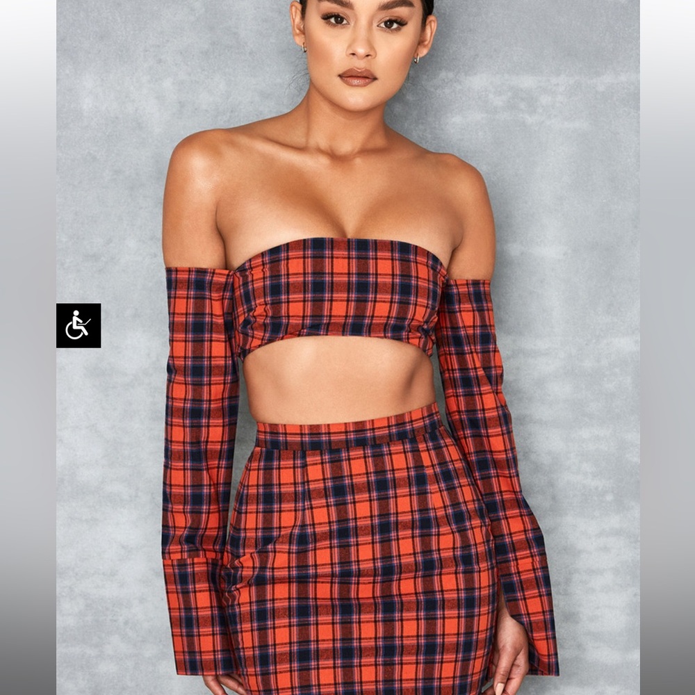 House Of CB, Mistress Rocks 'Repertoire' Plaid Cropped Top